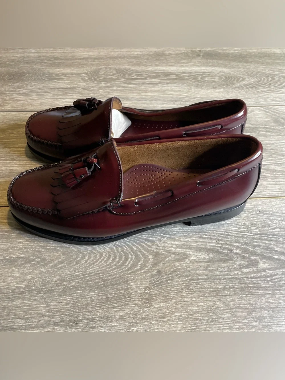 G.H. Bass Weejuns Layton Loafers Burgundy Wine Kiltie Tassel Mens Sz 11.5 NWOB